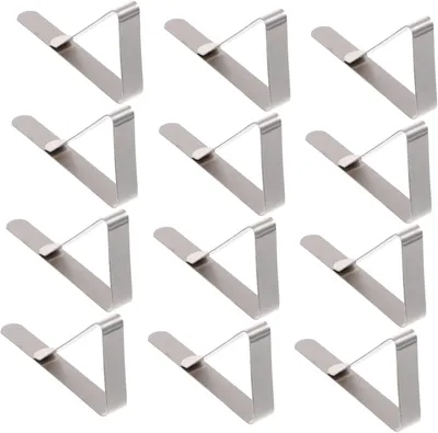 Produktbild von 12-teiliges Set dreieckiger Tischdeckenklammern zum Fixieren von Tischdecken