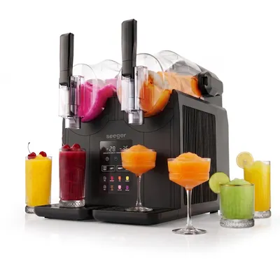 Image de Seeger SuperSlush Twin, 4 litres, machine à granité double, pour une utilisation domestique, avec 7 programmes intelligents, nettoyage automatique et technologie InstantFreeze de 15 minutes