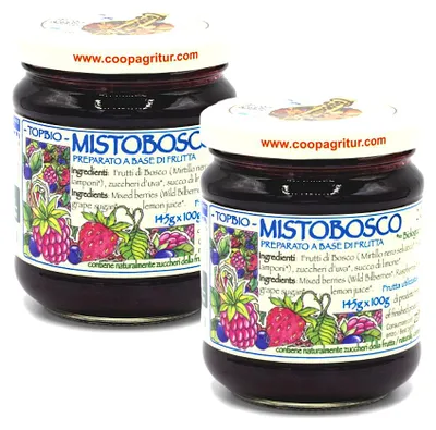 Produktbild von Agritur -  Beerenfruchtaufstrich ohne Zuckerzusatz - Composta Mistobosco - 2 x 210 g