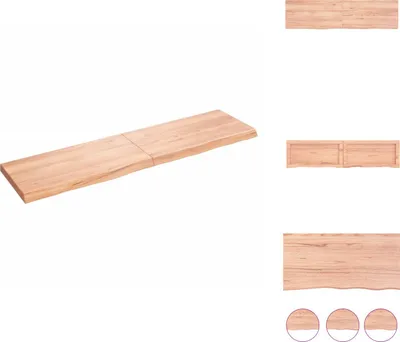 Produktbild von vidaXL Wandregal Hellbraun 120x30x(2-4) cm Massivholz Eiche Behandelt -  Wandregale