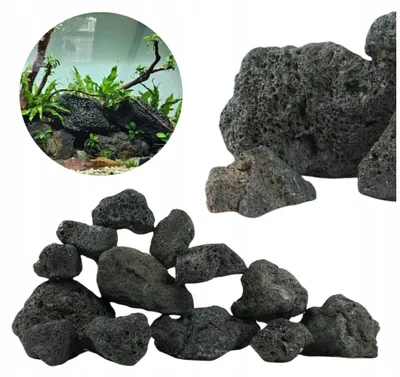 Produktbild von Aquarium Deko Steine Vulkanlava Schwarz 15kg