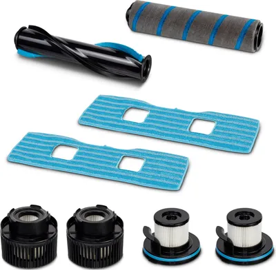 Produktbild von MEDION Zubehör Ersatz für Akku Stabstaubsauger P350 W & P400 W (1x Standardbürste, 1x Hartbodenbürste, 2x Wischtuch, 2x Außenfilter, 2 x Innenfilter)