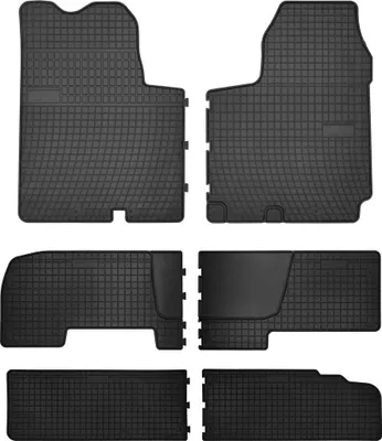 Immagine prodotto di Tappetini auto in gomma adatto per Nissan Primastar (2001-2014, furgone 3 file) neri, set 6 pz, con fissaggi