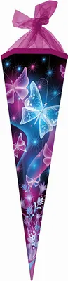 Produktbild von Goldbuch Schultütenbastelset 85cm Schmetterling 6-eckig Lackkarton, verstärkt mit Tüllverschluss