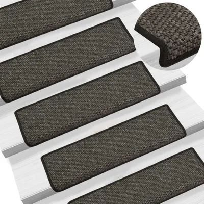Produktbild von Treppenmatten Selbstklebend Sisal 15 Stk. 65x21x4 cm Anthrazit
