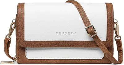 Produktbild von Geldbörse Damen Umhängetasche Leder, Kleine Crossbody Tasche Damen, Handytasche Umhängen mit Verstellbarer & Abnehmbarer Gurt,Mehrere Kartenschlitze