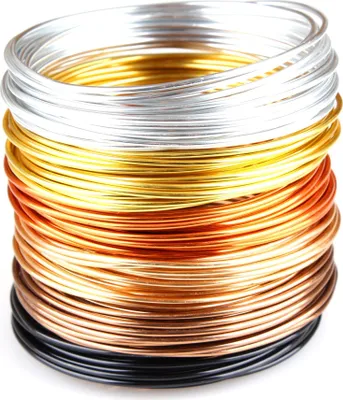 Produktbild von Schmuckdraht-Set Golden Autumn - 6 Farben auf Rollen (je 5m) - Basteldraht Ø 2mm
