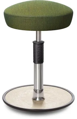 Produktbild von Sitz- Stehhocker Free Regular Hutsitz kvadrat Remix Olive chrom /cremeweiß.