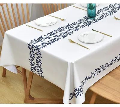 Produktbild von Abwischbare Tischdecke 180x137cm PVC Rattan Rechteckig Wasserabweisend