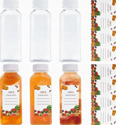 Produktbild von 6x Wiederverwendbare Kunststoffflaschen 350ml Auslaufsicher