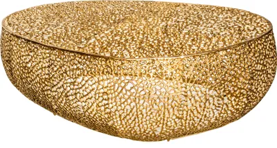 Produktbild von cagü: Couchtisch [NUBE] Gold aus Aluminium im Aststruktur-Design handgefertigt 122cm Oval