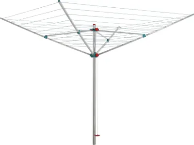 Produktbild von Wäschespinne Vento | 4 Tragarmen | Aluminium | Hx⌀ 190x265cm | Witterungs- und UV-beständige Kunststoff | Frei drehbar | Inkl. Bodenhülse mit Deckel