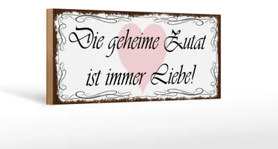 Produktbild von Holzschild Spruch 27x10cm geheime Zutat ist immer Liebe