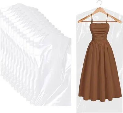 Image de Lot de 20 housses de protection en polyester, imperméables et transparentes, pour robes de soirée et costumes