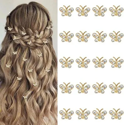 Produktbild von Haarclips-Satz mit Gold-Strass - Kleiner Antislip-Haarklem für Frauen und Mädchen
