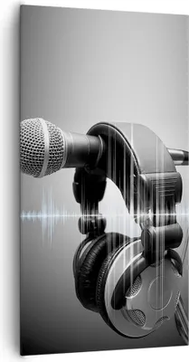 Produktbild von Bild auf Leinwand - Leinwandbild - Audio Mikrofon Musik Studio - 65x120cm - Wand Bild - Wanddeko - Leinwanddruck - Bilder - Kunstdruck - Wanddekoration - Leinwand bilder - Wandkunst - PA65x120-2549