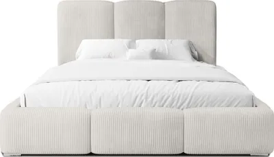 Produktbild von FEDVE Polsterbett Doppelbett Walmer Schlafzimmer Bett Bettkasten Matratze H3 180x200 cm Hellgrau (Lincoln 83)