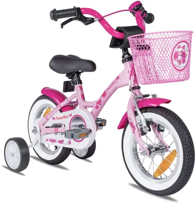 Immagine prodotto di Bicicletta per bambine da 12 pollici, con ruote stabilizzatrici e freno a retropedale