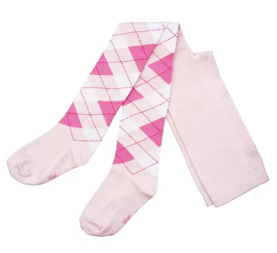 Produktbild von Kinderstrumpfhosen Schottenmuster Rosa und Dunkelrosa Größe 110-116