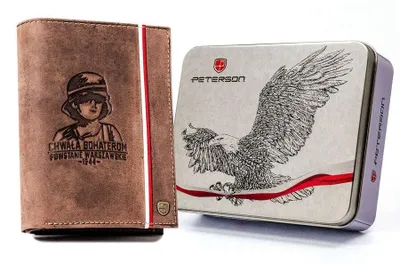 Obrázek produktu pro Peterson pánská kožená peněženka RFID hnědá 12,5x10 cm syntax fail
