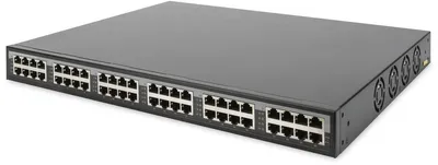 Produktbild von DIGITUS 24-Port 10G Ethernet PoE+ Injektor, 802.3at, 370 W