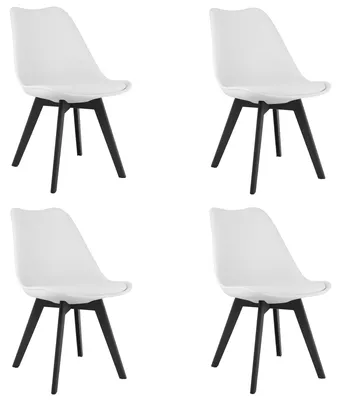 Obrázok produktu pre Stolička MARK - biele / čierne nohy x 4