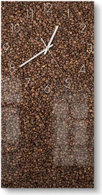 Produktbild von DEQORI Glasuhr 30x60 cm Zahlen 'Kaffeebohnenmeer' Wanduhr Glas Uhr Design leise Küchenuhr