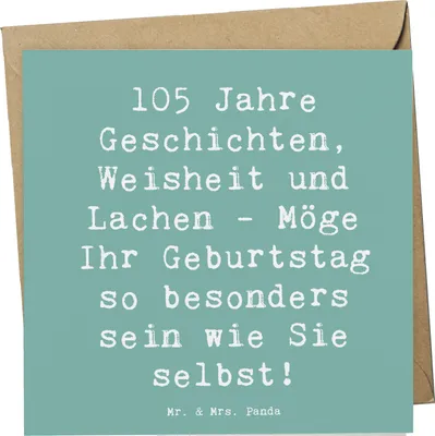 Produktbild von Mr. & Mrs. Panda Klappkarte Spruch 105. Geburtstag - Meeresbrise - Geschenk, Alter, Glückwunschkarte, Happy Birthday, anlasskarte, Grußkarte, besonderer Tag, faltkarte
