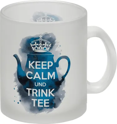 Produktbild von Keep calm und trink Tee Glas Tasse