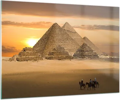 Produktbild von Bilder auf glas - Pyramide ägypten wüste - 100x70cm - Glasbilder - Wandbilder - Kunstdruck - zum Aufhängen bereit - Wanddekoration aus Glas - Glas Bilder - Wandbild auf Glas - GAA100x70-2196
