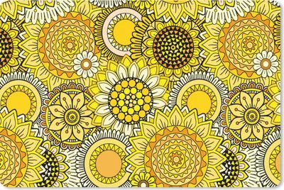 Produktbild von MuchoWow® Mauspad Mousepad Sonnenblume - Muster - Gelb 27x18 cm - Mousepads - Maus Mat - Pad - Mausunterlage - Büroartikel - Desk Matten