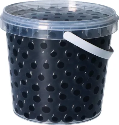 Produktbild von trendfinding 1 Liter Eimer Aqualinos Hydroperlen, Größe 1,5 bis 2,5 cm, Schwarz