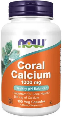 Produktbild von CORAL Kalzium 1000 mg 100 Veg Kapseln Now Foods