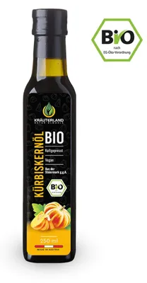 Produktbild von Kräuterland steirisches Kürbiskernöl 250ml aus biologischem Anbau aus gerösteten Kürbiskernen