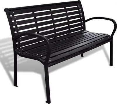 Obrázek produktu pro Zahradní lavice 125 cm ocel a WPC černá