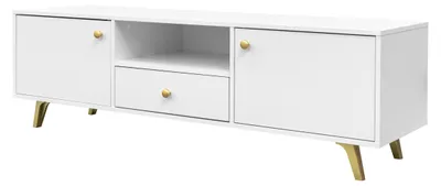Produktbild von Masseno TV-Schrank GALIO 160 cm Fernsehschrank mit 1 Schubladen und 2 Türen TV-Lowboard für Wohnzimmer Modern 160x41x47,5 cm Weiß