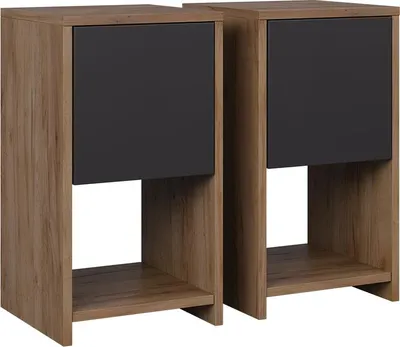 Produktbild von Nachttisch Vicco Evo Goldkraft Eiche/Anthrazit 2er Set, Model 57748
