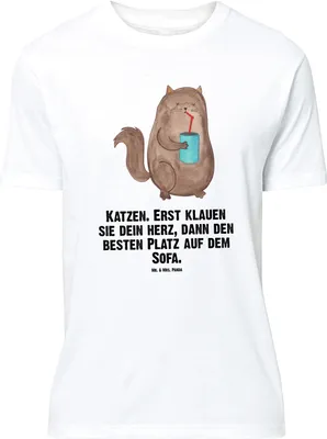 Produktbild von Mr. & Mrs. Panda Größe M T-Shirt Katze Dose - Weiß - Geschenk, Cat, Shirt, Katzen, Herz, Tshirt, Bezaubernd, mit Spruch, Herren, Cats