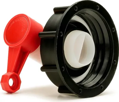 Produktbild von Zapfhahn, Auslaufhahn für Kanister mit 61mm Öffnung, rot, natur