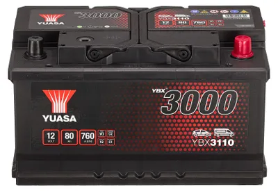 Produktbild von YUASA YBX3000 Starterbatterie 12V 80Ah 760A/EN LB4 Batterie