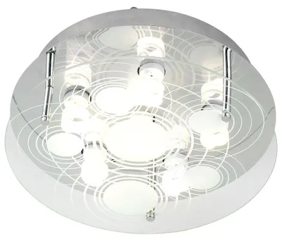 Produktbild von Deckenleuchte, 6-Flammig, Glas satiniert, D 33 cm