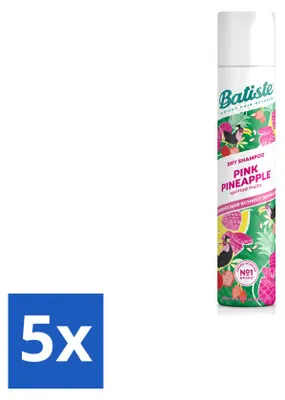 Imagen del producto de 5 champús secos Batiste Pink Pineapple, 200 ml cada uno, pack de 5 unidades