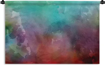 Produktbild von MuchoWow® Wandteppich Wandbehang Aquarell - Grün - Rot 120x80 cm Tapisserie Dekoration Wandtuch - Wanddekorationen - Wandtücher