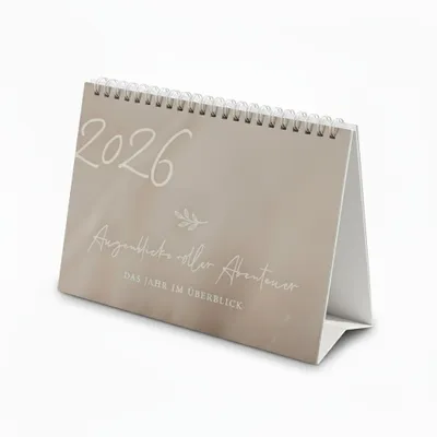 Produktbild von Tischkalender 2026 | Planer zum Aufstellen DIN A5 quer mit deutsche Feiertage | ideal für den Bürotisch, Arbeitsplatz, Zuhause oder als Geschenk