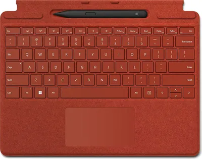 Produktbild von Microsoft Signature with Slim Pen 2, QWERTZ, Deutsch, Touchpad, Microsoft, Surface Pro Signature: Surface Pro 8 Surface Pro X Surface Slim Pen 2: Surface Laptop Studio..., Rot