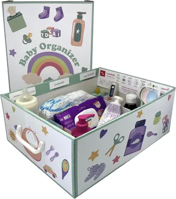 Imagen del producto de Lavatelli Baby Organizer, Caja Organizadora para Cambiador, 32 x 42 x 17,5 cm