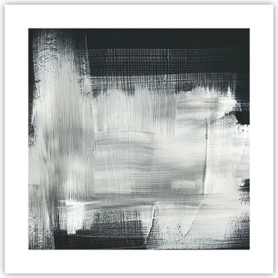 Produktbild von Poster - Poster ohne Rahmen - Abstraktion Schwarz Weiß - 40x40 cm - Wand Bild - Wanddeko - Wandbilder - Kunstposter - Wandposter - Bilder - Kunstdruck - Wanddekoration - Wandbild - P2XAC40x40-4173