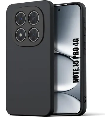 Image de Coque pour Xiaomi Redmi Note 15 Pro 4G, Silicone Liquide Protection Slim Antichoc Anti-Rayure Noir