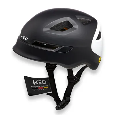 Produktbild von KED Pop II Kinder Fahrradhelm mit LED Rücklicht – Verbesserte Belüftung Für Mehr Komfort Und Sicherheit Farbe: black white Größe: 52-56 (M)