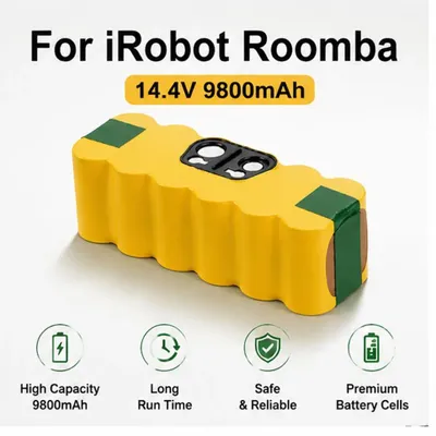 Produktbild von Akku für Saugroboter iRobot Roomba - 14,4V Li-Ion Ersatzakku - 9800mAh Hochkapazität - kompatibel mit Roomba Serie 500 600 700 800 900 - 1 Stück